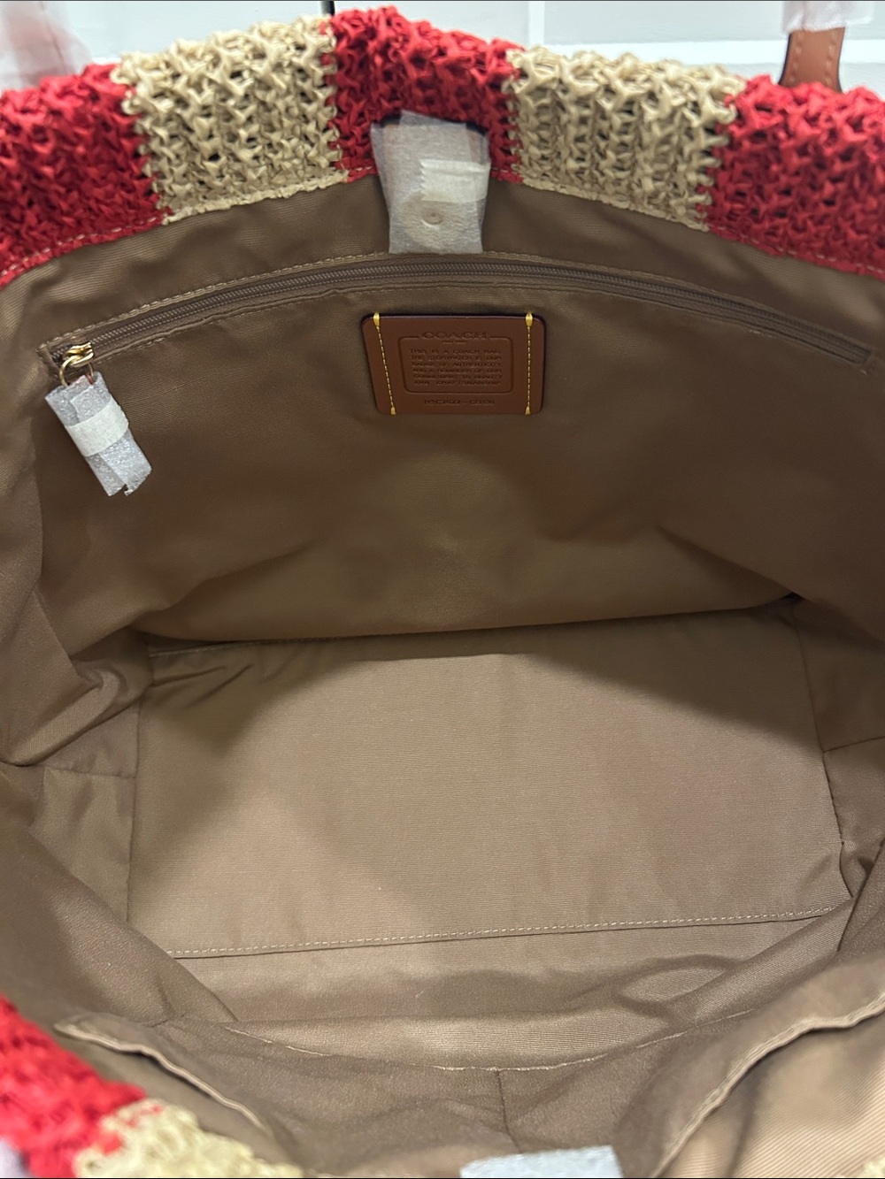 Coach (NWT) City Tote Bag With Stripes And Cherry Charm - Picture 11 of 16